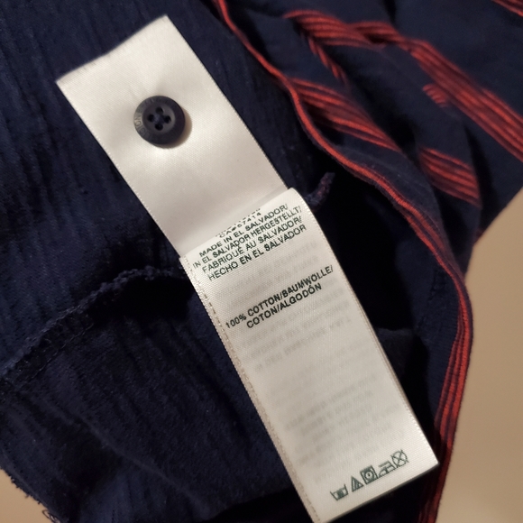 True Religion - Navy and Red Striped tee with Embroidered Logo on chest - Large - Picture 7 of 9